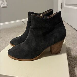 Anthropologie Dark Grey Suede Booties